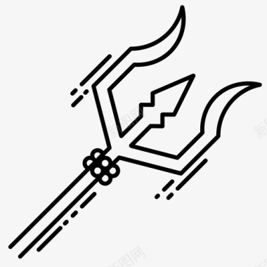 三叉戟湿婆长矛图标图标