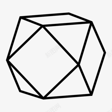 立方八面体阿基米德固体几何学图标图标