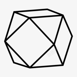 米德立方八面体阿基米德固体几何学图标高清图片
