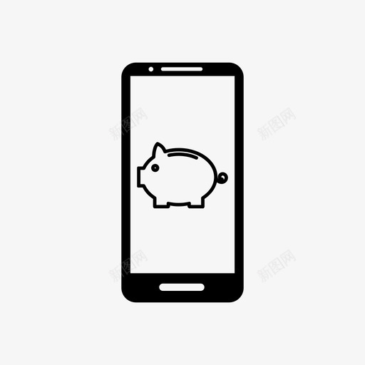 手机银行商店储蓄罐图标svg_新图网 https://ixintu.com 储蓄罐 商店 在线 手机银行 支付 汇款 转账