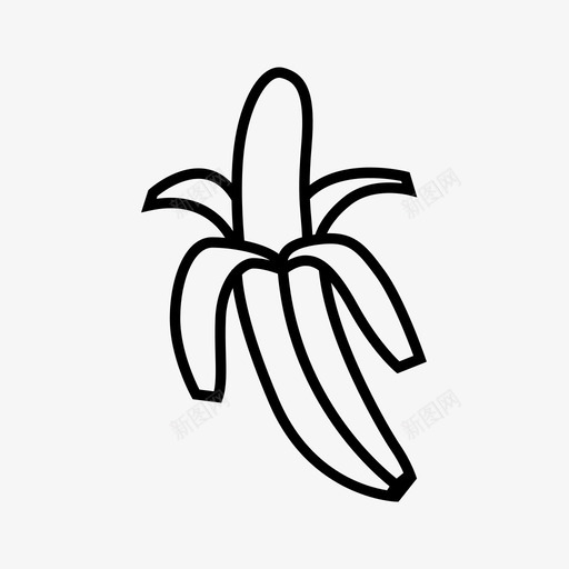 香蕉食品新鲜图标svg_新图网 https://ixintu.com 去皮香蕉 新鲜 水果 食品 食品和饮料 香蕉 黄色