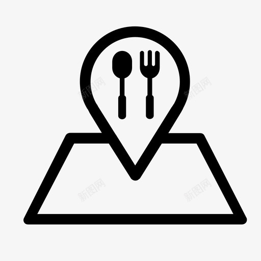 餐厅美食广场地图针图标svg_新图网 https://ixintu.com 地图针 地图针地图标记 美食广场 餐厅