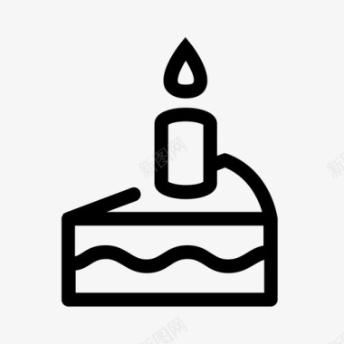 生日蛋糕蜡烛一块蛋糕图标图标