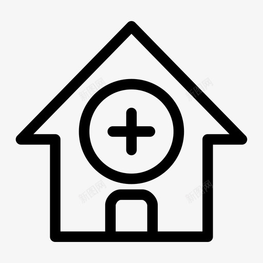 加房子家个人图标svg_新图网 https://ixintu.com 个人 加上 加房子 家