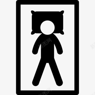 疲惫的男人躺在床上休息人们甜蜜的梦图标图标