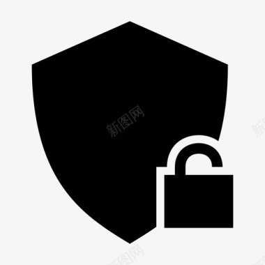 安全解锁防御安全徽章图标图标