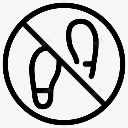 禁止行走台阶警告图标svg_新图网 https://ixintu.com 台阶 禁止行走 警告 象形线图标