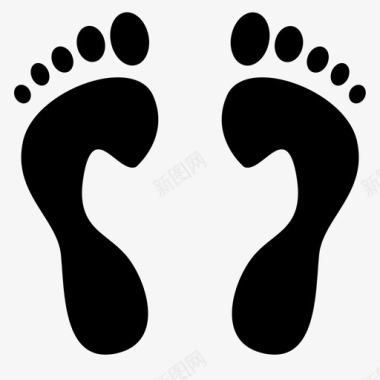 脚印脚人图标图标