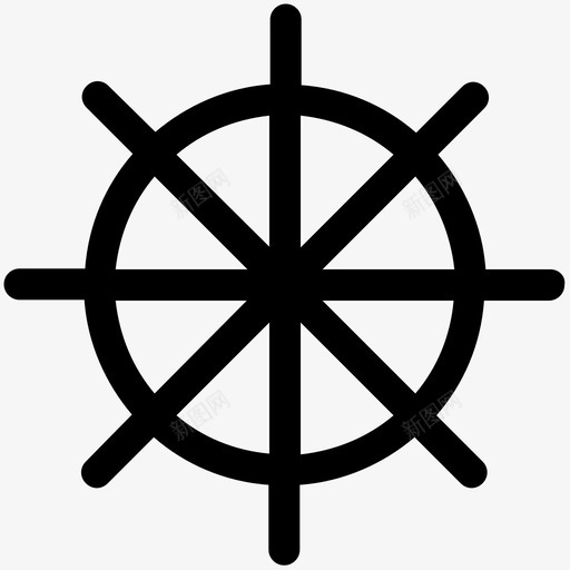 舵船控制器船舵图标svg_新图网 https://ixintu.com 旅行可爱的图标 航海 舵 船控制器 船舵 船轮