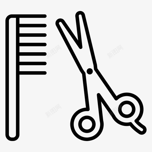 理发梳子理发师图标svg_新图网 https://ixintu.com 剪刀 发型 梳子 理发 理发师 美容和水疗图标集 造型师