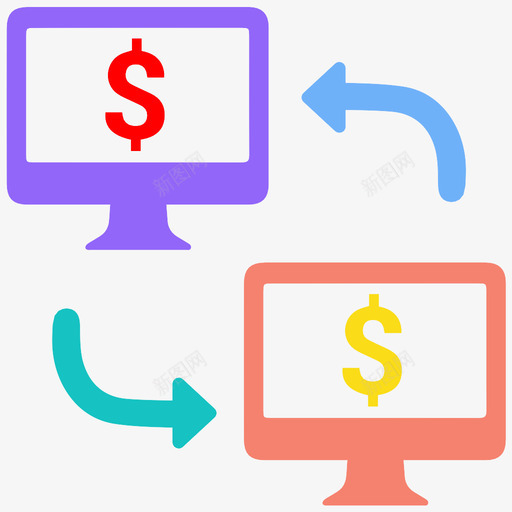 资金转账金融股份图标svg_新图网 https://ixintu.com 共享 电汇 股份 资金转账 金融