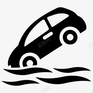 汽车保险洪水保险运输图标图标