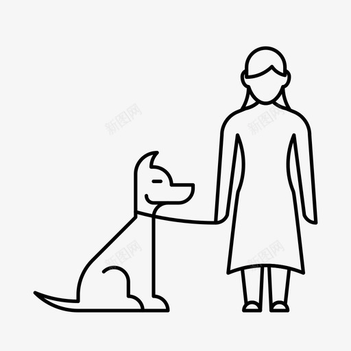 女孩和狗家庭家图标svg_新图网 https://ixintu.com 人 女孩和狗 家 家庭