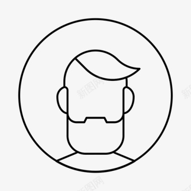男人头像胡子图标图标