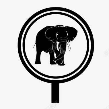 大象穿越非洲动物图标图标