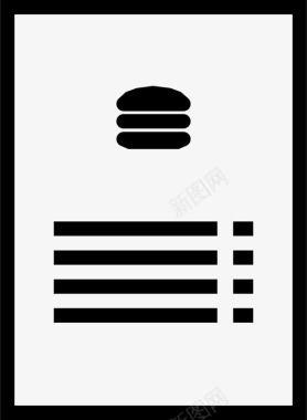 食物菜单酒吧汉堡图标图标