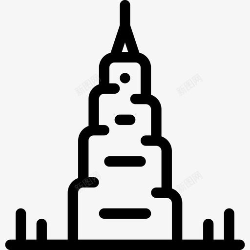 哈利法塔建筑迪拜图标svg_新图网 https://ixintu.com 哈利法塔 地点 地点线图标 建筑 迪拜
