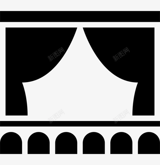 舞台观众幕布图标svg_新图网 https://ixintu.com 体育和娱乐雕文 幕布 戏剧 舞台 表演 观众