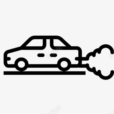 汽车环境污染图标图标
