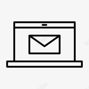 笔记本电脑电子邮件提醒收件箱图标图标