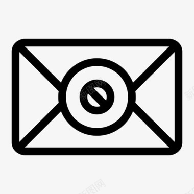 阻止的信封删除垃圾邮件图标图标