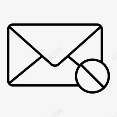 拒绝电子邮件收件箱信件图标图标