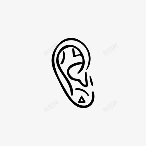 耳洞装饰耳环图标svg_新图网 https://ixintu.com 听 耳垂 耳洞 耳环 药物 装饰