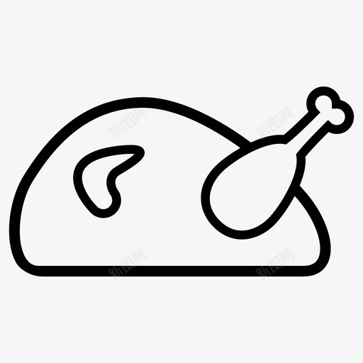 鸡肉食用食物图标svg_新图网 https://ixintu.com 肉类 营养 食物 食用 鸡肉