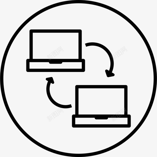 传输连接数据图标svg_新图网 https://ixintu.com 传输 共享 数据 无线 笔记本电脑 联网和共享环线 连接