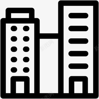 摩天大楼大厦城市大厦图标图标