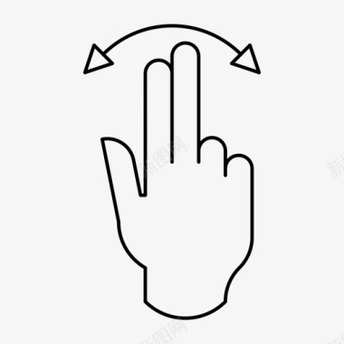 两个手指滑动手势手图标图标