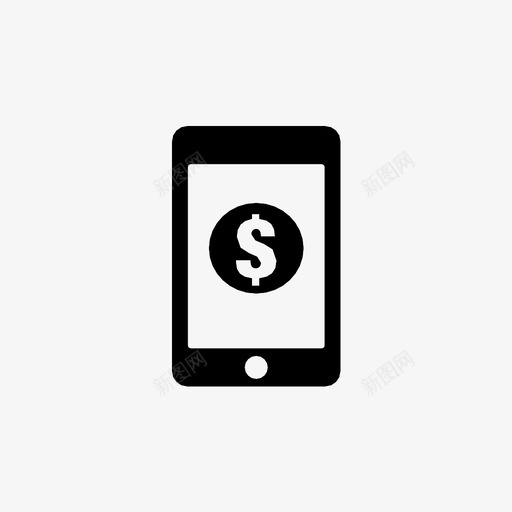 手机银行应用程序货币图标svg_新图网 https://ixintu.com 应用程序 手机银行 支付 货币 银行货币