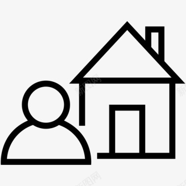 房东建筑师建筑商图标图标