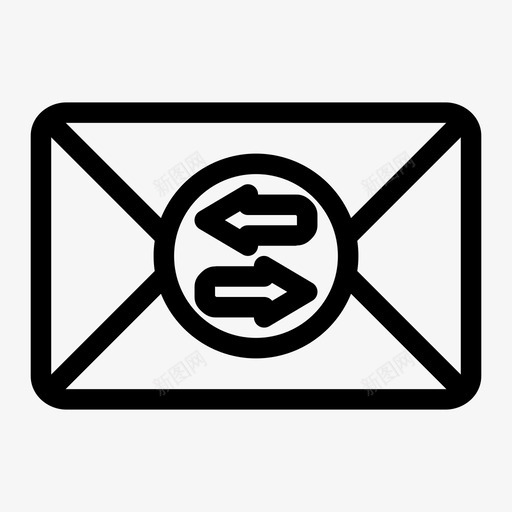 传送信封数据交换图标svg_新图网 https://ixintu.com 交换 传送信封 信件 数据