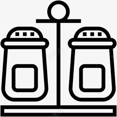 盐和胡椒厨房配件胡椒瓶图标图标