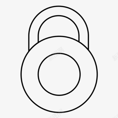 圆形组合锁锁定密码图标图标