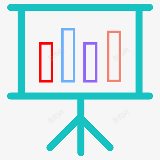 条形图分析黑板图标svg_新图网 https://ixintu.com 分析 投影屏幕 报告 条形图 演示 黑板