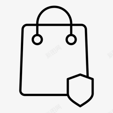 安全购物袋购买钱包图标图标