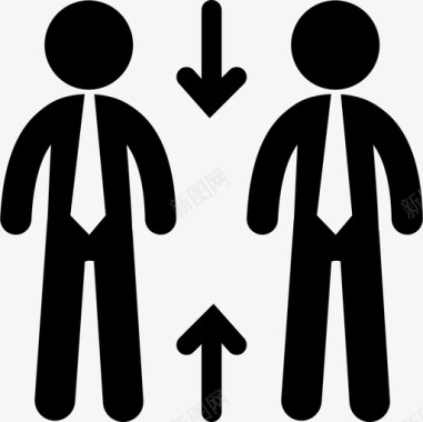 两个商人站着举着上下箭头的牌子商人图标图标
