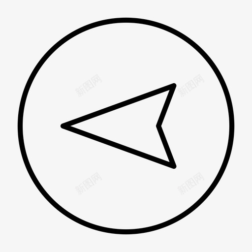 向左导航箭头按钮图标svg_新图网 https://ixintu.com 向左导航 按钮 方向 移动应用程序 箭头
