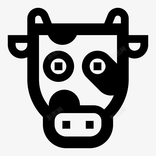 牛动物牛头图标svg_新图网 https://ixintu.com 农场 动物 有用的图标动物 牛 牛头 牛奶 黑白牛头