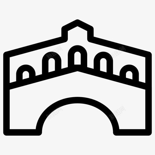里亚尔托威尼斯建筑纪念碑图标svg_新图网 https://ixintu.com 地点 地点线图标 建筑 纪念碑 里亚尔托威尼斯