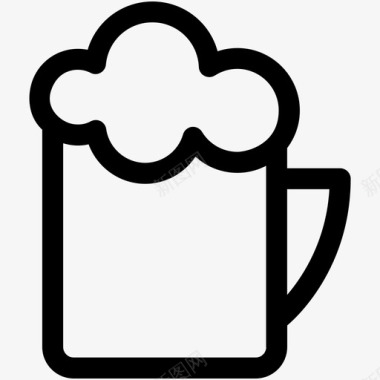 啤酒杯冰镇啤酒杯图标图标