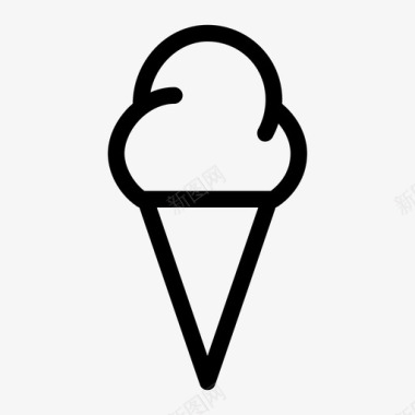 冰淇淋筒食品冷冻图标图标