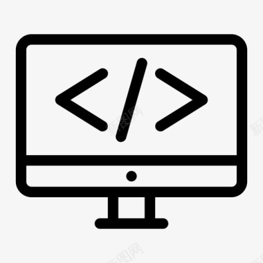 电脑显示器代码电脑显示器电脑屏幕图标图标