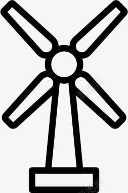 风力涡轮机建筑工具图标图标