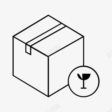 易碎箱交货包装图标图标