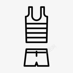 男背心背心和短裤海滩衣服图标高清图片