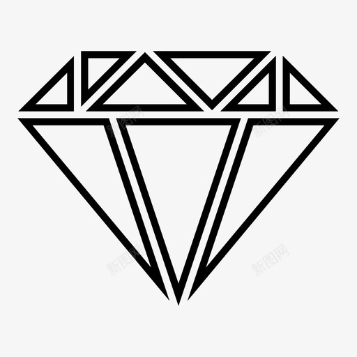 钻石辉煌宝石图标svg_新图网 https://ixintu.com 奢侈品 宝石 珠宝 石头 辉煌 钻石 钻石灿烂的石头