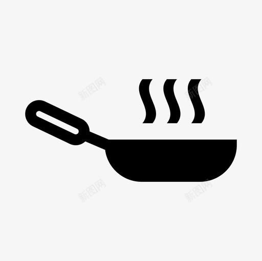 煎锅烹饪油炸图标svg_新图网 https://ixintu.com 厨房用具 油炸 烹饪 煎锅 食物和厨房填充图标集